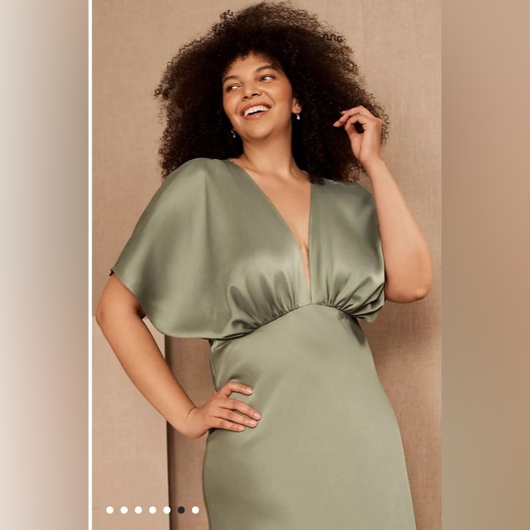 BHLDN Olive Green Wedding Dress - Picture 3 of 15